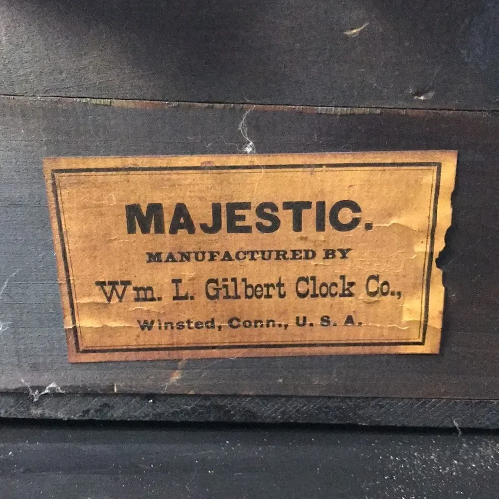 ANTIQUE MANTEL CLOCK-WM L GILBERT-MAJESTIC CLOCK-WINSTED,CONN.-PAT.1881